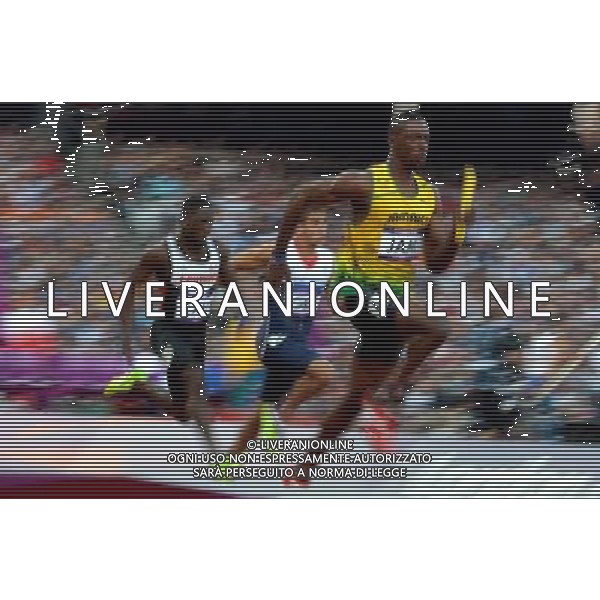 (120810) -- LONDON, Aug. 10, 2012 () -- Kemar Bailey-Cole of Jamaica competes during men\'s 4x100m relay heat at London 2012 Olympic Games, London, Britain, Aug. 10, 2012. The Jamaican team advanced to final. (/Gong Lei)(zgp) ©photoshot/Agenzia Aldo Liverani Sas - ITALY ONLY - GIOCHI OLIMPICI, OLIMPIADI LONDRA 2012