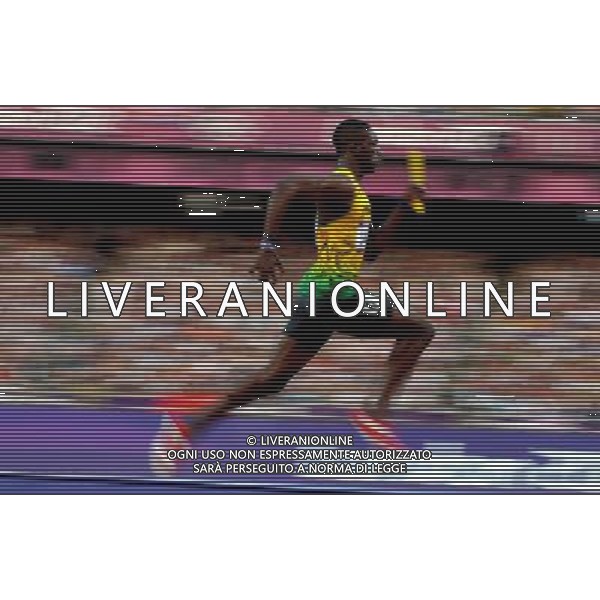 (120810) -- LONDON, Aug. 10, 2012 () -- Kemar Bailey-Cole of Jamaica competes during men\'s 4x100m relay heat at London 2012 Olympic Games, London, Britain, Aug. 10, 2012. The Jamaican team advanced to final. (/Gesang Dawa)(zgp) ©photoshot/Agenzia Aldo Liverani Sas - ITALY ONLY - GIOCHI OLIMPICI, OLIMPIADI LONDRA 2012