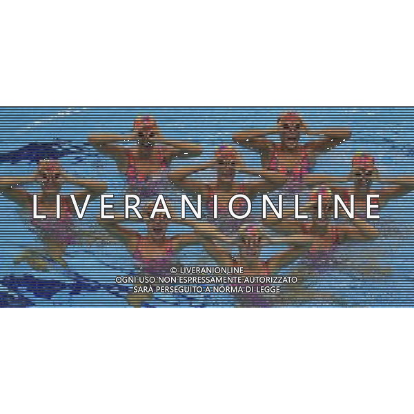 (120810) -- LONDON, Aug. 10, 2012 () -- Members of the Canadian team perform during women\'s Synchronised Swimming teams free routine competition, at London 2012 Olympic Games in London, Britain, on August 10, 2012. The Canadian team finished fourth. (/Ren Zhenglai) (nxl) ©photoshot/Agenzia Aldo Liverani Sas - ITALY ONLY - GIOCHI OLIMPICI, OLIMPIADI LONDRA 2012