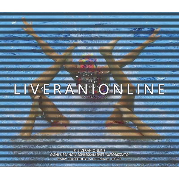 (120810) -- LONDON, Aug. 10, 2012 () -- Members of the Canadian team perform during women\'s Synchronised Swimming teams free routine competition, at London 2012 Olympic Games in London, Britain, on August 10, 2012. The Canadian team finished fourth. (/Ren Zhenglai) (nxl) ©photoshot/Agenzia Aldo Liverani Sas - ITALY ONLY - GIOCHI OLIMPICI, OLIMPIADI LONDRA 2012