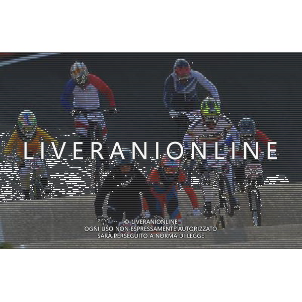 (120810) -- LONDON, Aug. 10, 2012 () -- Mariana Pajon of Colombia (No.5) competes during women\'s cycling BMX competition, at London 2012 Olympic Games in London, Britain, on August 10, 2012. Mariana Pajon of Colombia won gold medal. (/Cheng Min) (nxl) ©photoshot/Agenzia Aldo Liverani Sas - ITALY ONLY - GIOCHI OLIMPICI, OLIMPIADI LONDRA 2012