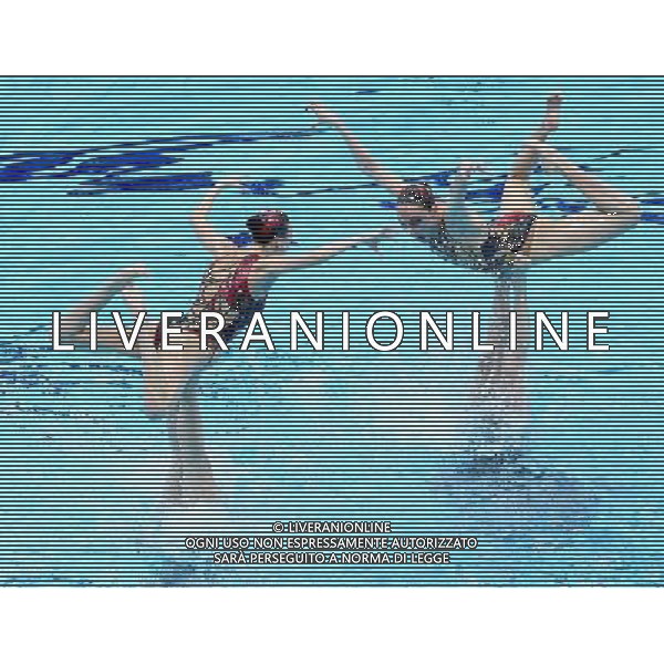 (120810) -- LONDON, Aug. 10, 2012 () -- Members of the Russian team perform during women\'s Synchronised Swimming teams free routine competition, at London 2012 Olympic Games in London, Britain, on August 10, 2012. The Russian team won gold medal. (/Chen Jianli) (nxl) ©photoshot/Agenzia Aldo Liverani Sas - ITALY ONLY - GIOCHI OLIMPICI, OLIMPIADI LONDRA 2012