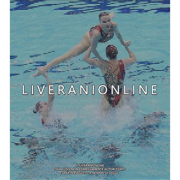 (120810) -- LONDON, Aug. 10, 2012 () -- Members of the Russian team perform during women\'s Synchronised Swimming teams free routine competition, at London 2012 Olympic Games in London, Britain, on August 10, 2012. The Russian team won gold medal. (/Chen Jianli) (nxl) ©photoshot/Agenzia Aldo Liverani Sas - ITALY ONLY - GIOCHI OLIMPICI, OLIMPIADI LONDRA 2012