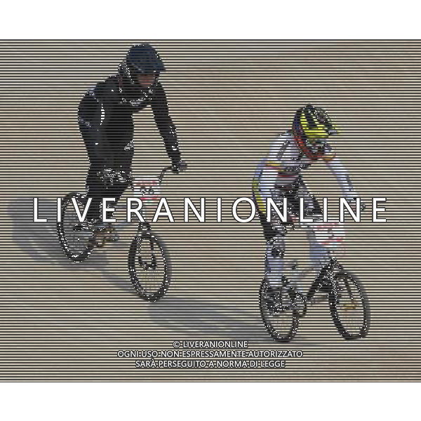 (120810) -- LONDON, Aug. 10, 2012 () -- Mariana Pajon of Colombia (No.5) competes during women\'s cycling BMX competition, at London 2012 Olympic Games in London, Britain, on August 10, 2012. Mariana Pajon of Colombia won gold medal. (/Yang Zongyou) (nxl) ©photoshot/Agenzia Aldo Liverani Sas - ITALY ONLY - GIOCHI OLIMPICI, OLIMPIADI LONDRA 2012