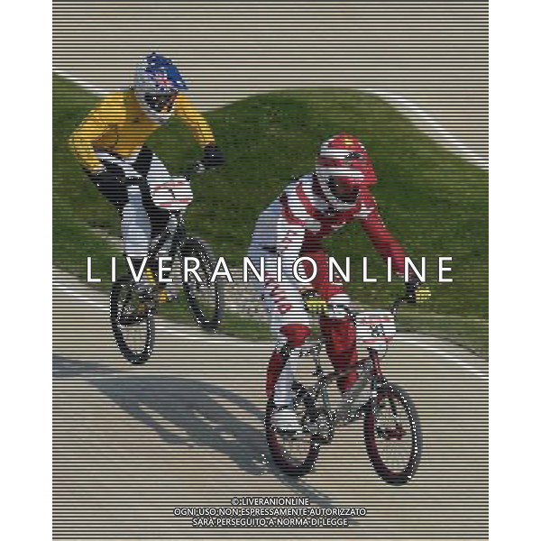 (120810) -- LONDON, Aug. 10, 2012 () -- Maris Strombergs of Latvia (No.81) competes during men\'s cycling BMX competition, at London 2012 Olympic Games in London, Britain, on August 10, 2012. Maris Strombergs of Latvia won gold medal. (/Yang Zongyou) (nxl) ©photoshot/Agenzia Aldo Liverani Sas - ITALY ONLY - GIOCHI OLIMPICI, OLIMPIADI LONDRA 2012