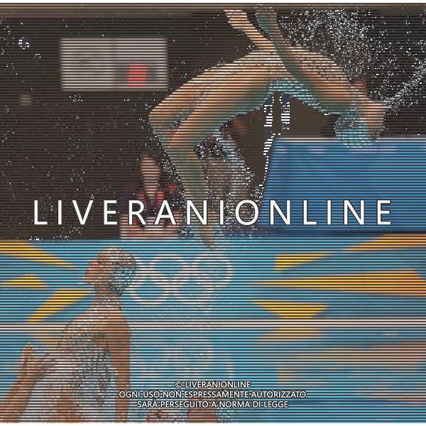 (120810) -- LONDON, Aug. 10, 2012 () -- Members of the Spanish team perform during women\'s Synchronised Swimming teams free routine competition, at London 2012 Olympic Games in London, Britain, on August 10, 2012. The Spanish team won bronze medal. (/Wu Xiaoling) (nxl) ©photoshot/Agenzia Aldo Liverani Sas - ITALY ONLY - GIOCHI OLIMPICI, OLIMPIADI LONDRA 2012