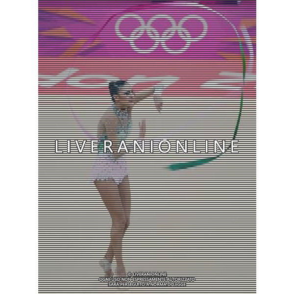 (120811) -- LONDON, Aug. 11, 2012 () -- Evgeniya Kanaeva of Russia competes in gymnastics rhythmic individual all-around event, at London 2012 Olympic Games in London, Britain, on August 11, 2012. Evgeniya Kanaeva of Russia won gold medal with 116.900. (/Yang Zongyou)(zgp) ITALY ONLY - GIOCHI OLIMPICI, OLIMPIADI LONDRA 2012