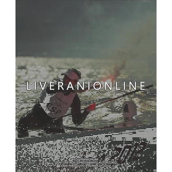 (120811) -- LONDON, Aug. 11, 2012 () -- A member of the Spanish team celebrates after winning in Elliott 6m WMR competition of Sailing event, at London 2012 Olympic Games in Britain, on August 11, 2012. The Spanish team won gold medal. (/Fei Maohua) (nxl) ITALY ONLY - GIOCHI OLIMPICI, OLIMPIADI LONDRA 2012