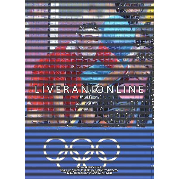 (120811) -- LONDON, Aug. 11, 2012 () -- A player of Britain acts during the bronze medal match of men\'s Hockey between Australia and Britain at London 2012 Olympic Games, London, Britain, Aug. 11, 2012. Australia won the match and claimed the bronze medal of the event. (/Wang Yuguo) ITALY ONLY - GIOCHI OLIMPICI, OLIMPIADI LONDRA 2012