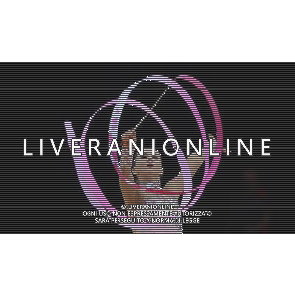 (120811) -- LONDON, Aug. 11, 2012 () -- Liubou Charkashyna of Belarus competes in gymnastics rhythmic individual all-around event, at London 2012 Olympic Games in London, Britain, on August 11, 2012. Liubou Charkashyna won bronze medalist. (/Tao Xiyi)(zgp) ITALY ONLY - GIOCHI OLIMPICI, OLIMPIADI LONDRA 2012