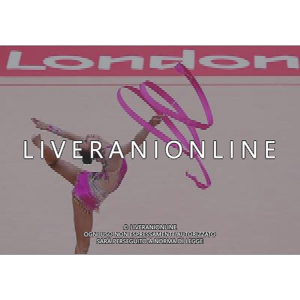 (120811) -- LONDON, Aug. 11, 2012 () -- Daria Dmitrieva of Russia competes in gymnastics rhythmic individual all-around event, at London 2012 Olympic Games in London, Britain, on August 11, 2012. (/Chen Jianli)(zgp) ITALY ONLY - GIOCHI OLIMPICI, OLIMPIADI LONDRA 2012