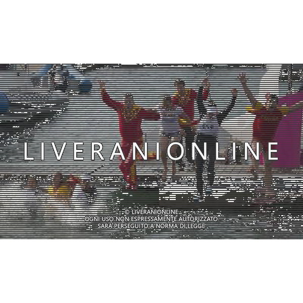 (120811) -- LONDON, Aug. 11, 2012 () -- Members of the Spanish team celebrate after winning in Elliott 6m WMR competition of Sailing event, at London 2012 Olympic Games in Britain, on August 11, 2012. The Spanish team won gold medal. (/Fei Maohua) (nxl) ©PHOTOSHOT/Agenzia Aldo Liverani Sas - ITALY ONLY - GIOCHI OLIMPICI, OLIMPIADI LONDRA 2012