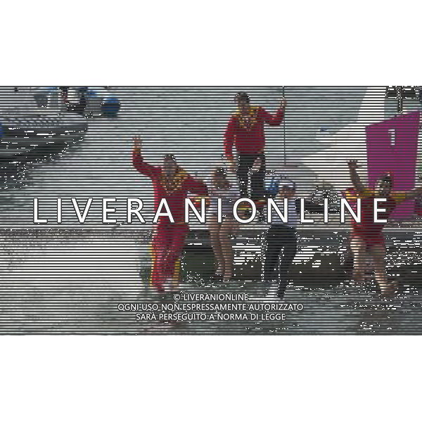 (120811) -- LONDON, Aug. 11, 2012 () -- Members of the Spanish team celebrate after winning in Elliott 6m WMR competition of Sailing event, at London 2012 Olympic Games in Britain, on August 11, 2012. The Spanish team won gold medal. (/Fei Maohua) (nxl) ©PHOTOSHOT/Agenzia Aldo Liverani Sas - ITALY ONLY - GIOCHI OLIMPICI, OLIMPIADI LONDRA 2012