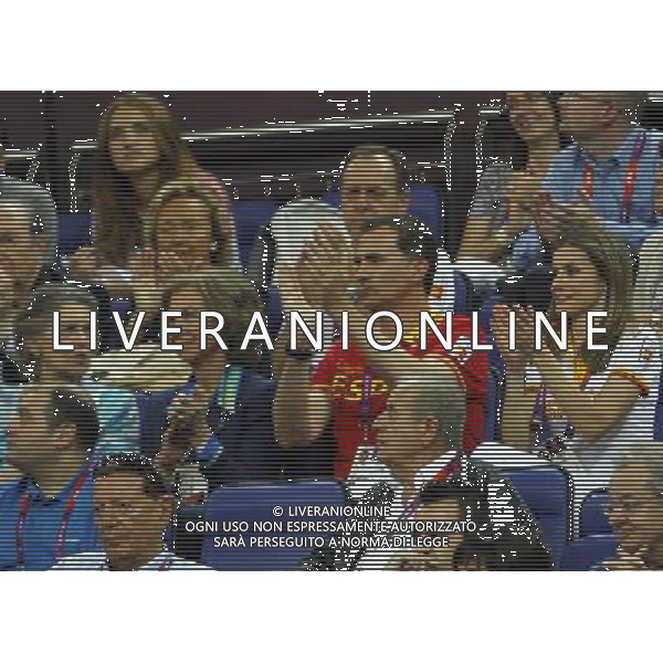 Prince Felipe, Princess Letizia, Queen Sofia and Princess Irene of Greece attend Spain vs Russia basketball match at London 2012 Olympic Games. Photo: PAn / ALFAQUI AG ALDO LIVERANI S A S ONLY ITALY