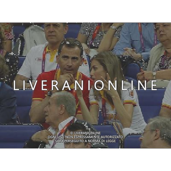 Prince Felipe, Princess Letizia, Queen Sofia and Princess Irene of Greece attend Spain vs Russia basketball match at London 2012 Olympic Games. Photo: PAn / ALFAQUI AG ALDO LIVERANI S A S ONLY ITALY
