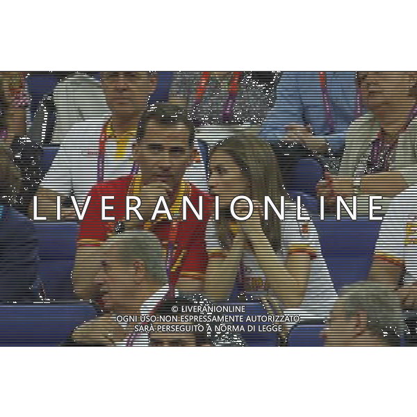 Prince Felipe, Princess Letizia, Queen Sofia and Princess Irene of Greece attend Spain vs Russia basketball match at London 2012 Olympic Games. Photo: PAn / ALFAQUI AG ALDO LIVERANI S A S ONLY ITALY