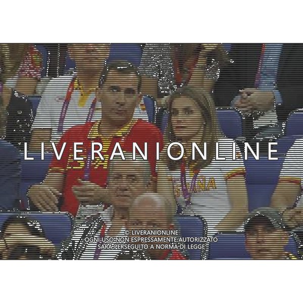 Prince Felipe, Princess Letizia, Queen Sofia and Princess Irene of Greece attend Spain vs Russia basketball match at London 2012 Olympic Games. Photo: PAn / ALFAQUI AG ALDO LIVERANI S A S ONLY ITALY