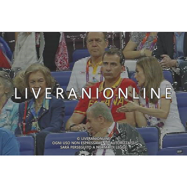 Prince Felipe, Princess Letizia, Queen Sofia and Princess Irene of Greece attend Spain vs Russia basketball match at London 2012 Olympic Games. Photo: PAn / ALFAQUI AG ALDO LIVERANI S A S ONLY ITALY