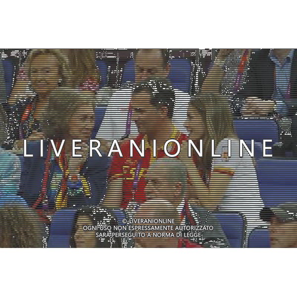 Prince Felipe, Princess Letizia, Queen Sofia and Princess Irene of Greece attend Spain vs Russia basketball match at London 2012 Olympic Games. Photo: PAn / ALFAQUI AG ALDO LIVERANI S A S ONLY ITALY