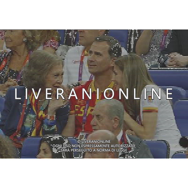 Prince Felipe, Princess Letizia, Queen Sofia and Princess Irene of Greece attend Spain vs Russia basketball match at London 2012 Olympic Games. Photo: PAn / ALFAQUI AG ALDO LIVERANI S A S ONLY ITALY