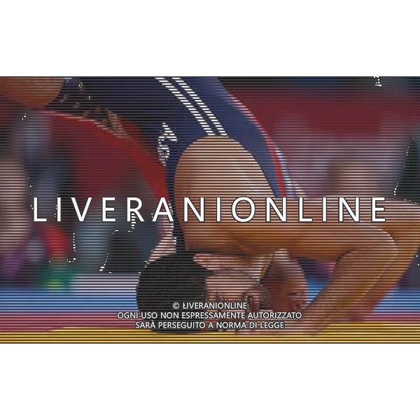 (120811) -- LONDON, Aug. 11, 2012 () -- Toghrul Asgarov of Azerbaijan (blue) competes with Coleman Scott of the United States during the Men\'s 60kg Freestyle semifinal of Wrestling at London 2012 Olympic Games, London, Britain, Aug. 11, 2012. Toghrul Asgarov of Azerbaijan won the match and advanced to final. (/Jin Liwang) ©PHOTOSHOT/Agenzia Aldo Liverani Sas - ITALY ONLY - GIOCHI OLIMPICI, OLIMPIADI LONDRA 2012