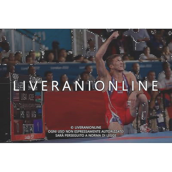 (120811) -- LONDON, Aug. 11, 2012 () -- Coleman Scott of the United States argues during the Men\'s 60kg Freestyle semifinal of Wrestling against Toghrul Asgarov of Azerbaijan at London 2012 Olympic Games, London, Britain, Aug. 11, 2012. Toghrul Asgarov of Azerbaijan won the match and advanced to final. (/Jin Liwang) ©PHOTOSHOT/Agenzia Aldo Liverani Sas - ITALY ONLY - GIOCHI OLIMPICI, OLIMPIADI LONDRA 2012