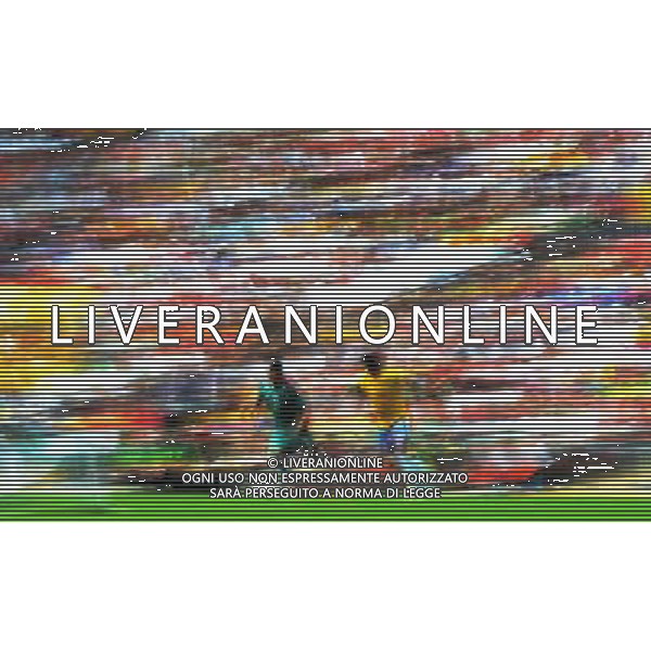 (120811) -- LONDON, Aug. 11, 2012 () -- Marcelo (R) of Brazil vies for the ball with Javier Aquino of Mexico during men\'s football gold medal match between Brazil and Mexico, at London 2012 Olympic Games in London, Britain, on August 11, 2012. (/Wu Xiaoling) (zgp) ©PHOTOSHOT/Agenzia Aldo Liverani Sas - ITALY ONLY - GIOCHI OLIMPICI, OLIMPIADI LONDRA 2012