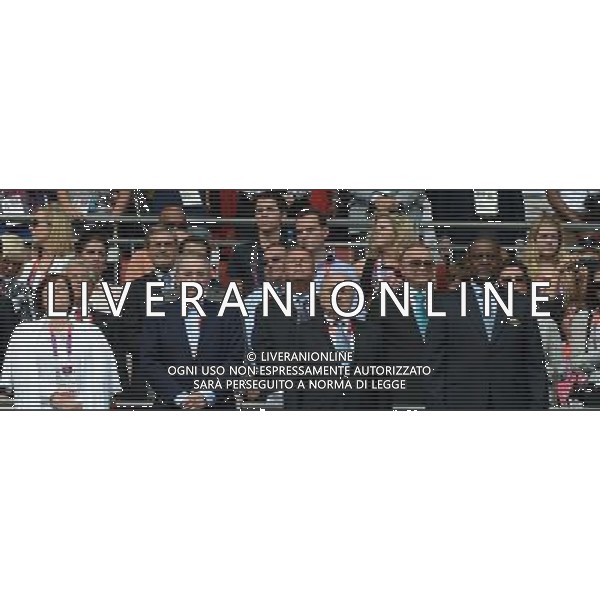 (120811) -- LONDON, Aug. 11, 2012 () -- International Olympic Committee President Jacques Rogge (2nd L, 1st row) and FIFA president Joseph Blatter (3rd L, 1st row) watch the men\'s football gold medal match between Brazil and Mexico, at London 2012 Olympic Games in London, Britain, on August 11, 2012. (/Li Gang) (zgp) ©PHOTOSHOT/Agenzia Aldo Liverani Sas - ITALY ONLY - GIOCHI OLIMPICI, OLIMPIADI LONDRA 2012