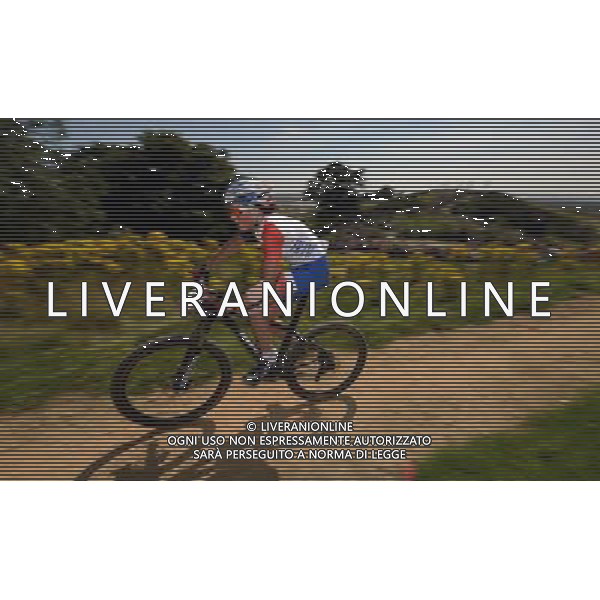 (120811) -- LONDON, Aug. 11, 2012 () -- Julie Bresset of France competes in women\'s Cross-country competition of Cycling Mountain Bike event, at London 2012 Olympic Games in London, Britain, on August 11, 2012. Julie Bresset of France won gold medal. (/Li Ga) (nxl) ©PHOTOSHOT/Agenzia Aldo Liverani Sas - ITALY ONLY - GIOCHI OLIMPICI, OLIMPIADI LONDRA 2012