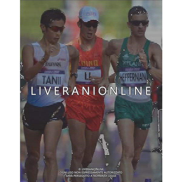 (120811) -- LONDON, Aug. 11, 2012 () -- Li Jianbo of China competes in men\'s 50km race walk contest, at London 2012 Olympic Games in London, Britain, on August 11, 2012. Li Jianbo of China finished 7th. (/Gesang Dawa) (nxl) ©PHOTOSHOT/Agenzia Aldo Liverani Sas - ITALY ONLY - GIOCHI OLIMPICI, OLIMPIADI LONDRA 2012