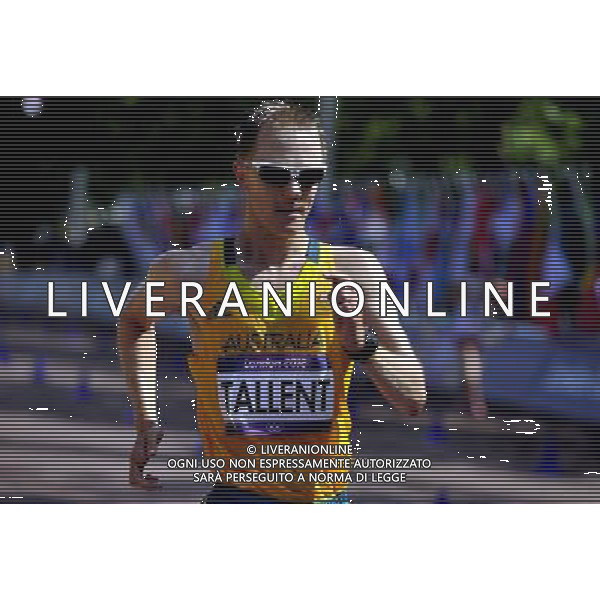 (120811) -- LONDON, Aug. 11, 2012 () -- Jared Tallent of Australia competes in men\'s 50km race walk contest, at London 2012 Olympic Games in London, Britain, on August 11, 2012. Jared Tallent of Australia won silver medal. (/Gesang Dawa) (nxl) ©PHOTOSHOT/Agenzia Aldo Liverani Sas - ITALY ONLY - GIOCHI OLIMPICI, OLIMPIADI LONDRA 2012