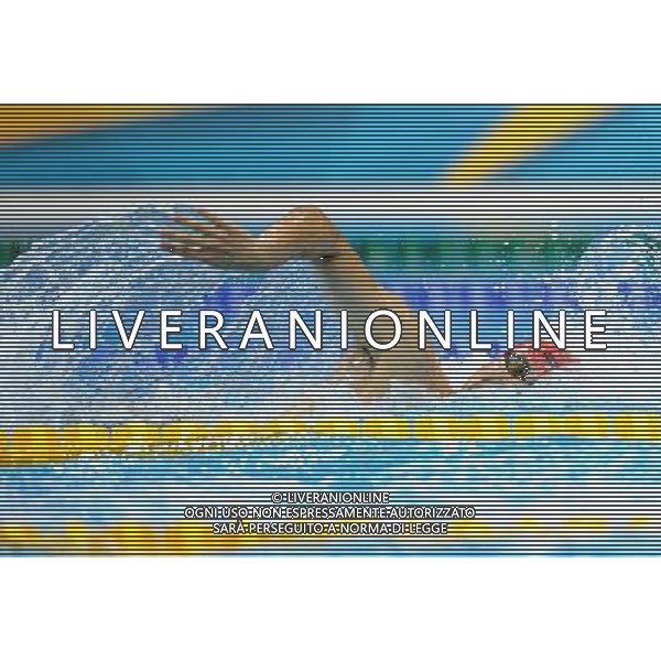 (120811) -- LONDON, Aug. 11, 2012 () -- Cao Zhongrong of China takes part in men\'s Modern Pentathlon 200m freestyle swimming competition, at London 2012 Olympic Games in London, Britain, on August 11, 2012. Cao Zhongrong of China currently ranks first with an overall score of 2376. (/Liu Dawei) (nxl) ©PHOTOSHOT/Agenzia Aldo Liverani Sas - ITALY ONLY - GIOCHI OLIMPICI, OLIMPIADI LONDRA 2012