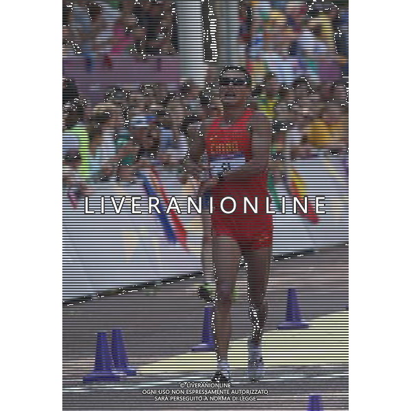 (120811) -- LONDON, Aug. 11, 2012 () -- Si Tianfeng of China finishes in men\'s 50km race walk contest, at London 2012 Olympic Games in London, Britain, on August 11, 2012. Si Tianfeng of China won bronze medal. (/Yin Gang) (nxl) ©PHOTOSHOT/Agenzia Aldo Liverani Sas - ITALY ONLY - GIOCHI OLIMPICI, OLIMPIADI LONDRA 2012