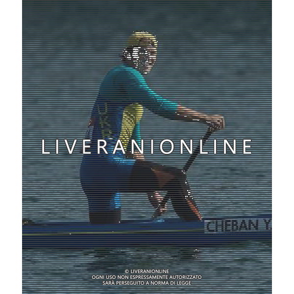 (120811) -- LONDON, Aug. 11, 2012 () -- Yuri Cheban of Ukraine competes in men\'s canoe single (C1) 200m competition of Canoe Sprint event, at London 2012 Olympic Games in London, Britain, on August 11, 2012. Yuri Cheban of Ukraine won gold medal. (/Cheng Min) (nxl) ©PHOTOSHOT/Agenzia Aldo Liverani Sas - ITALY ONLY - GIOCHI OLIMPICI, OLIMPIADI LONDRA 2012