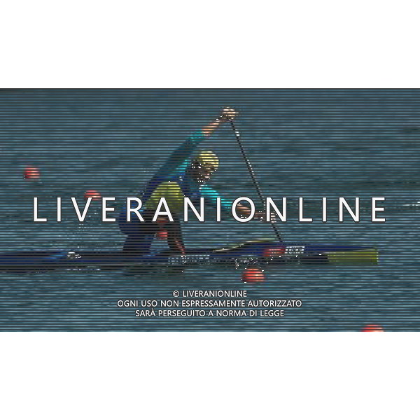 (120811) -- LONDON, Aug. 11, 2012 () -- Yuri Cheban of Ukraine competes in men\'s canoe single (C1) 200m competition of Canoe Sprint event, at London 2012 Olympic Games in London, Britain, on August 11, 2012. Yuri Cheban of Ukraine won gold medal. (/Cheng Min) (nxl) ©PHOTOSHOT/Agenzia Aldo Liverani Sas - ITALY ONLY - GIOCHI OLIMPICI, OLIMPIADI LONDRA 2012