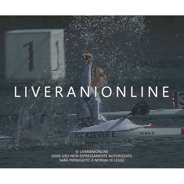 (120811) -- LONDON, Aug. 11, 2012 () -- Ed McKeever of Britain competes in men\'s kayak single (K1) 200m competition of Canoe Sprint event, at London 2012 Olympic Games in London, Britain, on August 11, 2012. Ed McKeever of Britain won gold medal. (/Cheng Min) (nxl) ©PHOTOSHOT/Agenzia Aldo Liverani Sas - ITALY ONLY - GIOCHI OLIMPICI, OLIMPIADI LONDRA 2012