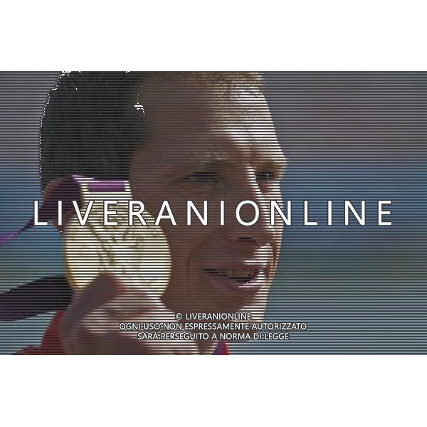 (120811) -- LONDON, Aug. 11, 2012 () -- Ed McKeever of Britain attends victory ceremony of men\'s kayak single (K1) 200m competition of Canoe Sprint event, at London 2012 Olympic Games in London, Britain, on August 11, 2012. Ed McKeever of Britain won gold medal. (/Shen Bohan) (nxl) ©PHOTOSHOT/Agenzia Aldo Liverani Sas - ITALY ONLY - GIOCHI OLIMPICI, OLIMPIADI LONDRA 2012