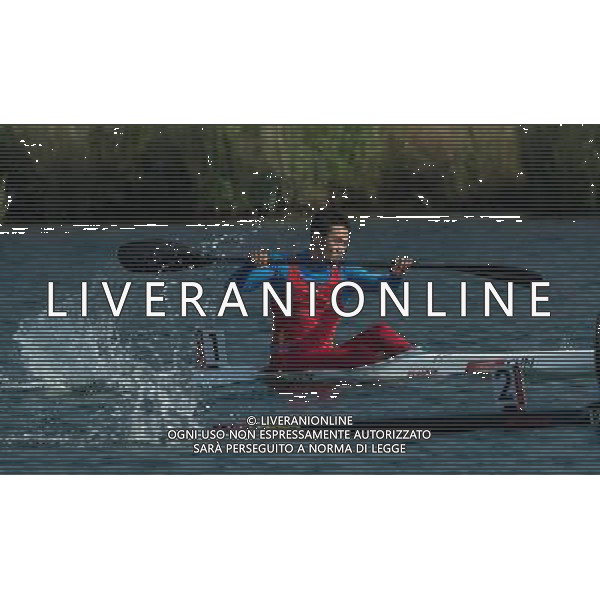 (120811) -- LONDON, Aug. 11, 2012 () -- Zhou Yubo of China competes in men\'s kayak single (K1) 200m competition of Canoe Sprint event, at London 2012 Olympic Games in London, Britain, on August 11, 2012. Zhou Yubo of China finished 16th. (/Cheng Min) (nxl) ©PHOTOSHOT/Agenzia Aldo Liverani Sas - ITALY ONLY - GIOCHI OLIMPICI, OLIMPIADI LONDRA 2012