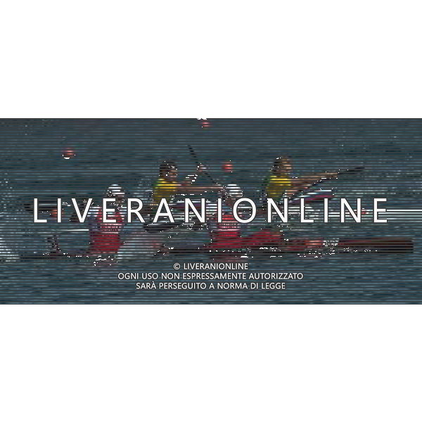 (120811) -- LONDON, Aug. 11, 2012 () -- Yury Postrigay and Alexander Dyachenko of Russia compete in men\'s kayak double (K2) 200m competition of Canoe Sprint event, at London 2012 Olympic Games in London, Britain, on August 11, 2012. Yury Postrigay and Alexander Dyachenko of Russia won gold medal. (/Cheng Min) (nxl) ©PHOTOSHOT/Agenzia Aldo Liverani Sas - ITALY ONLY - GIOCHI OLIMPICI, OLIMPIADI LONDRA 2012