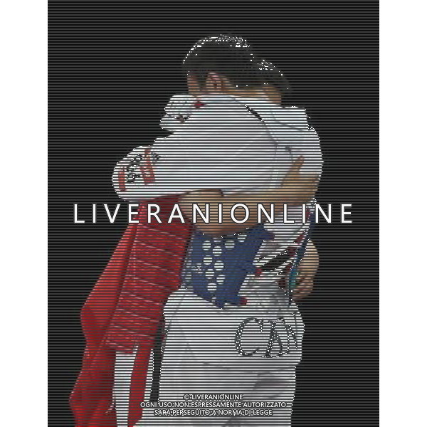 (120811) -- LONDON, Aug. 11, 2012 () -- Liu Xiaobo of China (blue) celebrates after winning over Bahri Tanrikulu of Turkey during the bronze medal match of men\'s +80kg Taekwondo at London 2012 Olympic Games, London, Britain, Aug. 11, 2012. Liu Xiaobo of China won the match and claimed the bronze medal of the event. (/Wang Lili) ©PHOTOSHOT/Agenzia Aldo Liverani Sas - ITALY ONLY - GIOCHI OLIMPICI, OLIMPIADI LONDRA 2012