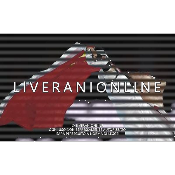 (120811) -- LONDON, Aug. 11, 2012 () -- Liu Xiaobo of China (blue) celebrates after winning over Bahri Tanrikulu of Turkey during the bronze medal match of men\'s +80kg Taekwondo at London 2012 Olympic Games, London, Britain, Aug. 11, 2012. Liu Xiaobo of China won the match and claimed the bronze medal of the event. (/Wang Lili) ©PHOTOSHOT/Agenzia Aldo Liverani Sas - ITALY ONLY - GIOCHI OLIMPICI, OLIMPIADI LONDRA 2012