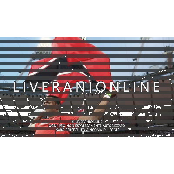 (120811) -- LONDON, Aug. 11, 2012 () -- Keshorn Walcott of Trinidad and Tobago celebrates after men\'s javelin throw final at London 2012 Olympic Games, London, Britain, Aug. 11, 2012. Keshorn Walcott of Trinidad and Tobago won gold medal. (/Liao Yujie)(zgp) ©PHOTOSHOT/Agenzia Aldo Liverani Sas - ITALY ONLY - GIOCHI OLIMPICI, OLIMPIADI LONDRA 2012