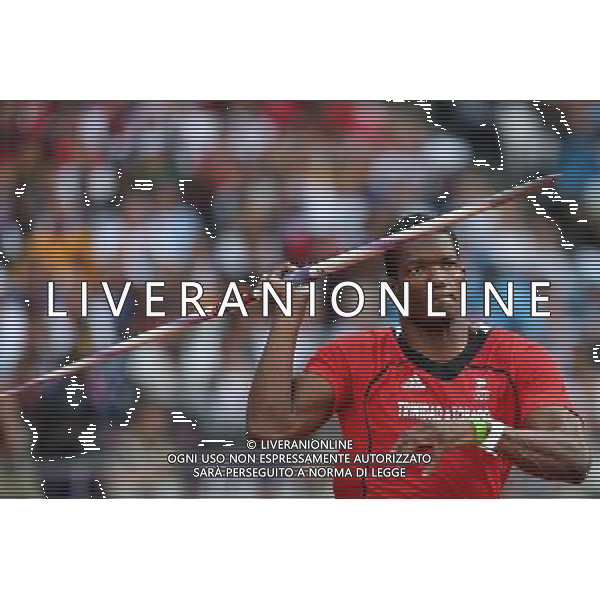 (120811) -- LONDON, Aug. 11, 2012 () -- Keshorn Walcott of Trinidad and Tobago competes in men\'s javelin throw final at London 2012 Olympic Games, London, Britain, Aug. 11, 2012. Keshorn Walcott of Trinidad and Tobago won gold medal. (/Liao Yujie)(zgp) ©PHOTOSHOT/Agenzia Aldo Liverani Sas - ITALY ONLY - GIOCHI OLIMPICI, OLIMPIADI LONDRA 2012