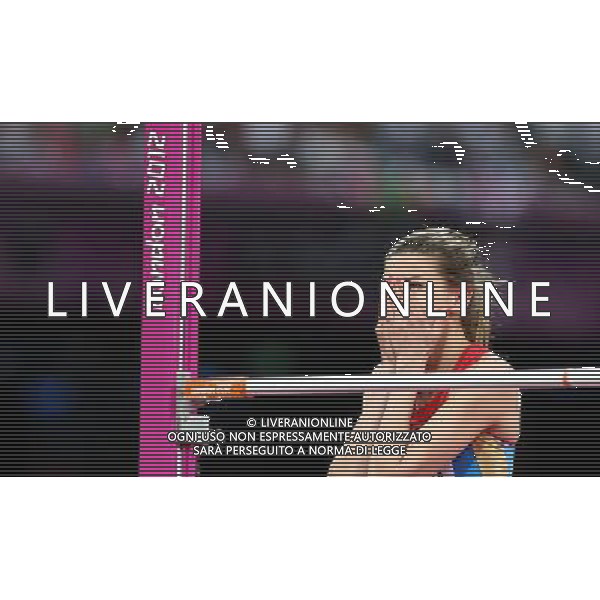 (120811) -- LONDON, Aug. 11, 2012 () -- Anna Chicherova of Russia reacts after women\'s high jump final at London 2012 Olympic Games, London, Britain, Aug. 11, 2012. Anna Chicherova of Russia won gold medal with 2.05 meters. (/Liao Yujie)(zgp) ©PHOTOSHOT/Agenzia Aldo Liverani Sas - ITALY ONLY - GIOCHI OLIMPICI, OLIMPIADI LONDRA 2012