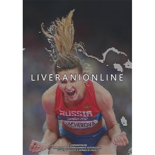 (120811) -- LONDON, Aug. 11, 2012 () -- Anna Chicherova of Russia celebrates after women\'s high jump final at London 2012 Olympic Games, London, Britain, Aug. 11, 2012. Anna Chicherova of Russia won gold medal with 2.05 meters. (/Liao Yujie)(zgp) ©PHOTOSHOT/Agenzia Aldo Liverani Sas - ITALY ONLY - GIOCHI OLIMPICI, OLIMPIADI LONDRA 2012