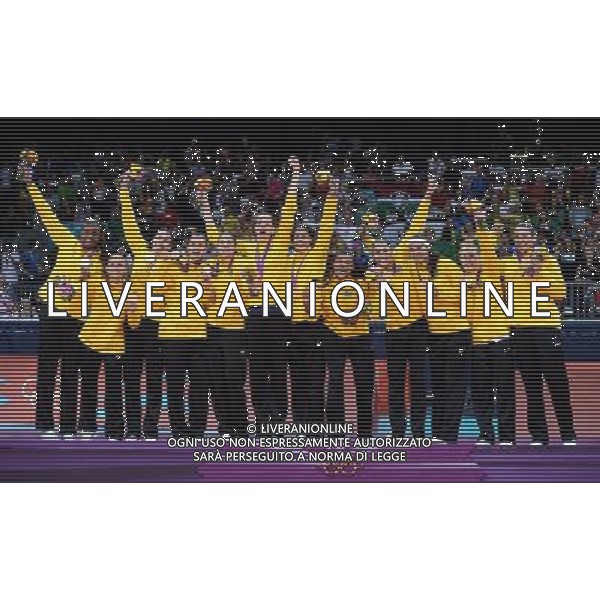 (120811) -- LONDON, Aug. 11, 2012 () -- Brazilian players celebrate during victory ceremony of women\'s volleyball competition, at London 2012 Olympic Games in London, Britain, on August 11, 2012. Brazil won gold medal. (/Wang Qingqin) (nxl) ©PHOTOSHOT/Agenzia Aldo Liverani Sas - ITALY ONLY - GIOCHI OLIMPICI, OLIMPIADI LONDRA 2012