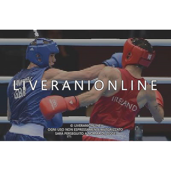 (120811) -- LONDON, Aug. 11, 2012 () -- Luke Campbell of Britain (in blue) competes with John Joe Nevin of Ireland during men\'s boxing bantam (56kg) gold medal match, at London 2012 Olympic Games in London, Britain, on August 11, 2012. Luke Campbell of Britain won gold medal. (/Guo Yong) (nxl) ©PHOTOSHOT/Agenzia Aldo Liverani Sas - ITALY ONLY - GIOCHI OLIMPICI, OLIMPIADI LONDRA 2012
