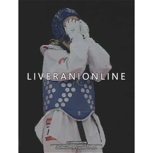 (120811) -- LONDON, Aug. 11, 2012 () -- Anastasia Baryshnikova of Russia celebrates after winning over Lee In Jong of South Korea during the bronze medal match of women\'s +67kg Taekwondo at London 2012 Olympic Games, London, Britain, Aug. 11, 2012. Anastasia Baryshnikova of Russia won the match and claimed the bronze medal of the event. (/Wang Lili) ©PHOTOSHOT/Agenzia Aldo Liverani Sas - ITALY ONLY - GIOCHI OLIMPICI, OLIMPIADI LONDRA 2012