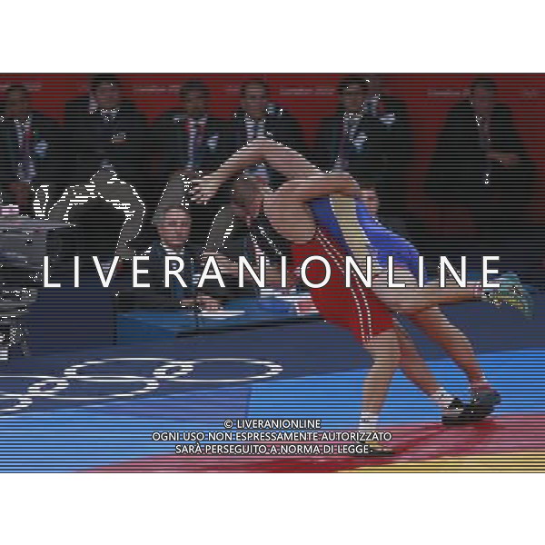 (120811) -- LONDON, Aug. 11, 2012 () -- Bilyal Makhov of Russia (in blue) competes with Daulet shabanbay of Kazakhstan during men\'s wrestling freestyle 120kg bronze medal contest, at London 2012 Olympic Games in London, Britain, on August 11, 2012. Bilyal Makhov of Russia won bronze medal. (/Ren Zhenglai) (nxl) ©PHOTOSHOT/Agenzia Aldo Liverani Sas - ITALY ONLY - GIOCHI OLIMPICI, OLIMPIADI LONDRA 2012