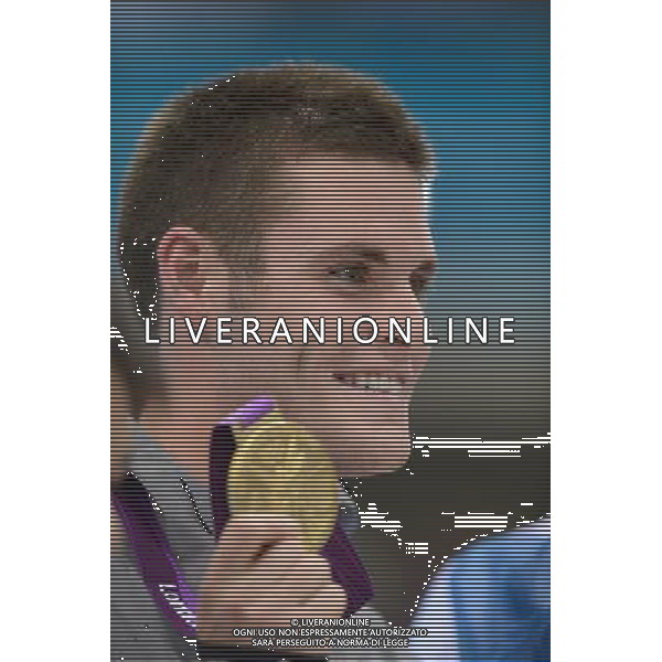 (120811) -- LONDON, Aug. 11, 2012 () -- David Boudia of the United States poses at awarding ceremony of the men\'s 10m platform event at London 2012 Olympic Games, London, Britain, Aug. 11, 2012. David Boudia of the United States won the gold medal of the event. (/Yang Lei) ©PHOTOSHOT/Agenzia Aldo Liverani Sas - ITALY ONLY - GIOCHI OLIMPICI, OLIMPIADI LONDRA 2012